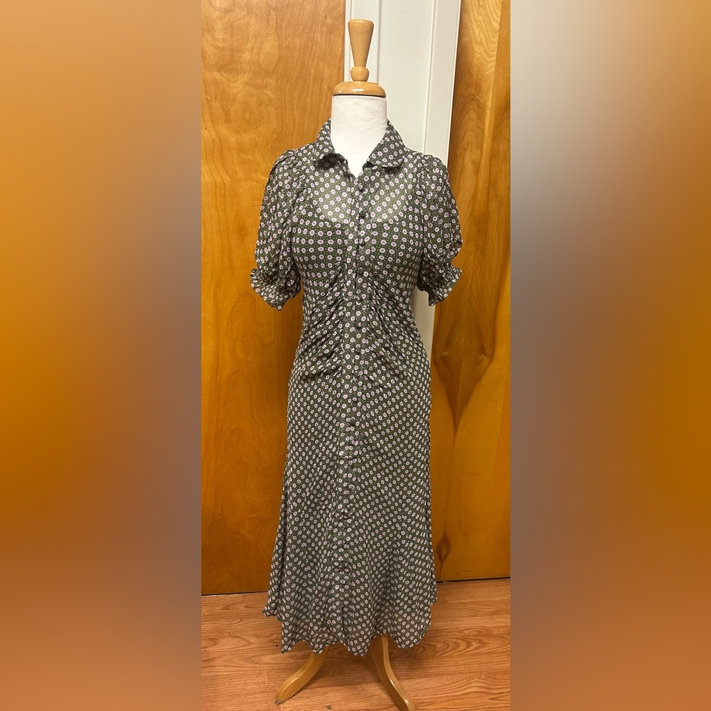 Anthropologie Black and White Midi Dress